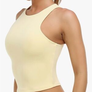 Body Contouring Pastel Yellow Tank Top